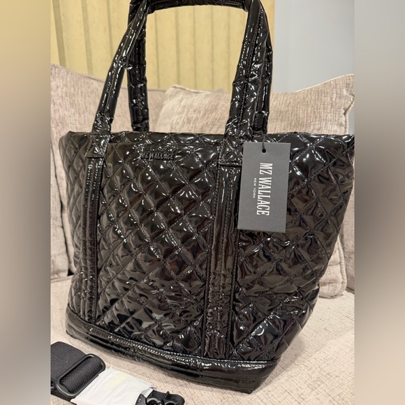 ⭐️ MZ Wallace Medium Empire Tote Bag Quilted In Black Liquor NEW ⭐️RARE - Picture 8 of 16
